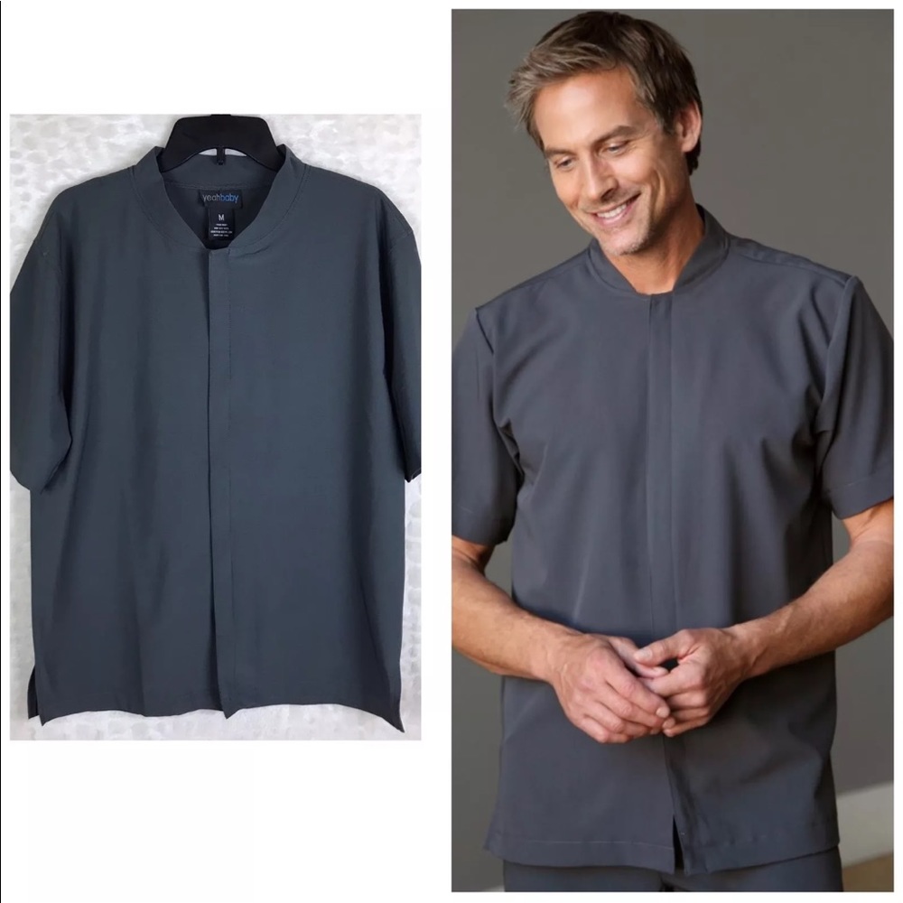 YeahBaby Stefano Gray Spa Uniform Top Men M *Read